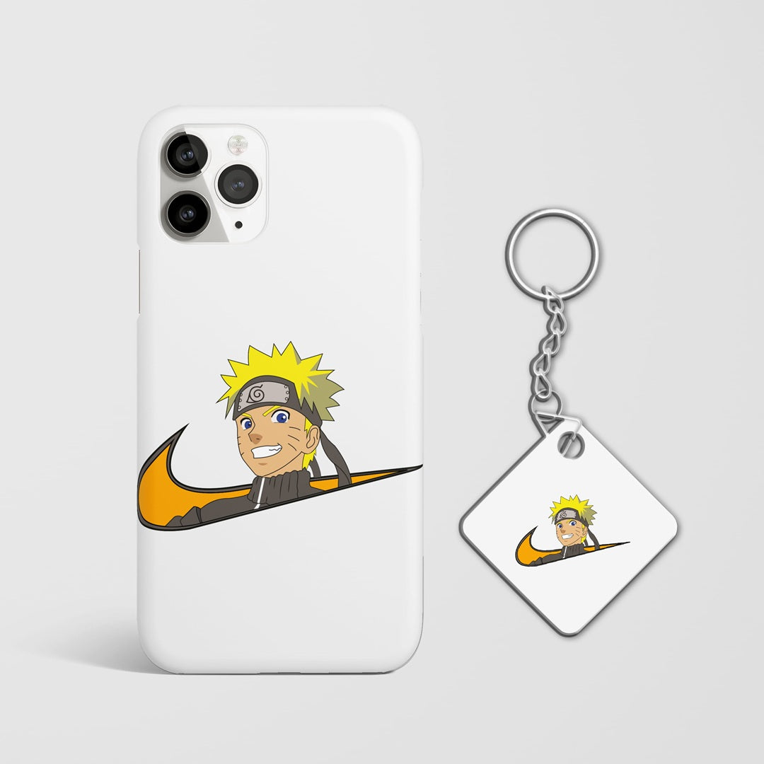 Naruto uzumaki action mobile cover print with Keychain