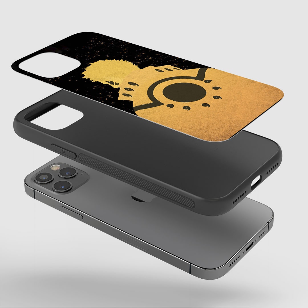 Close-up of durable Naruto Nine Tail Mode silicone cover
