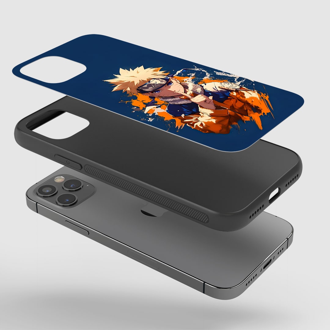 Angled view of Naruto Ninja Warrior Silicone Case with dynamic design.