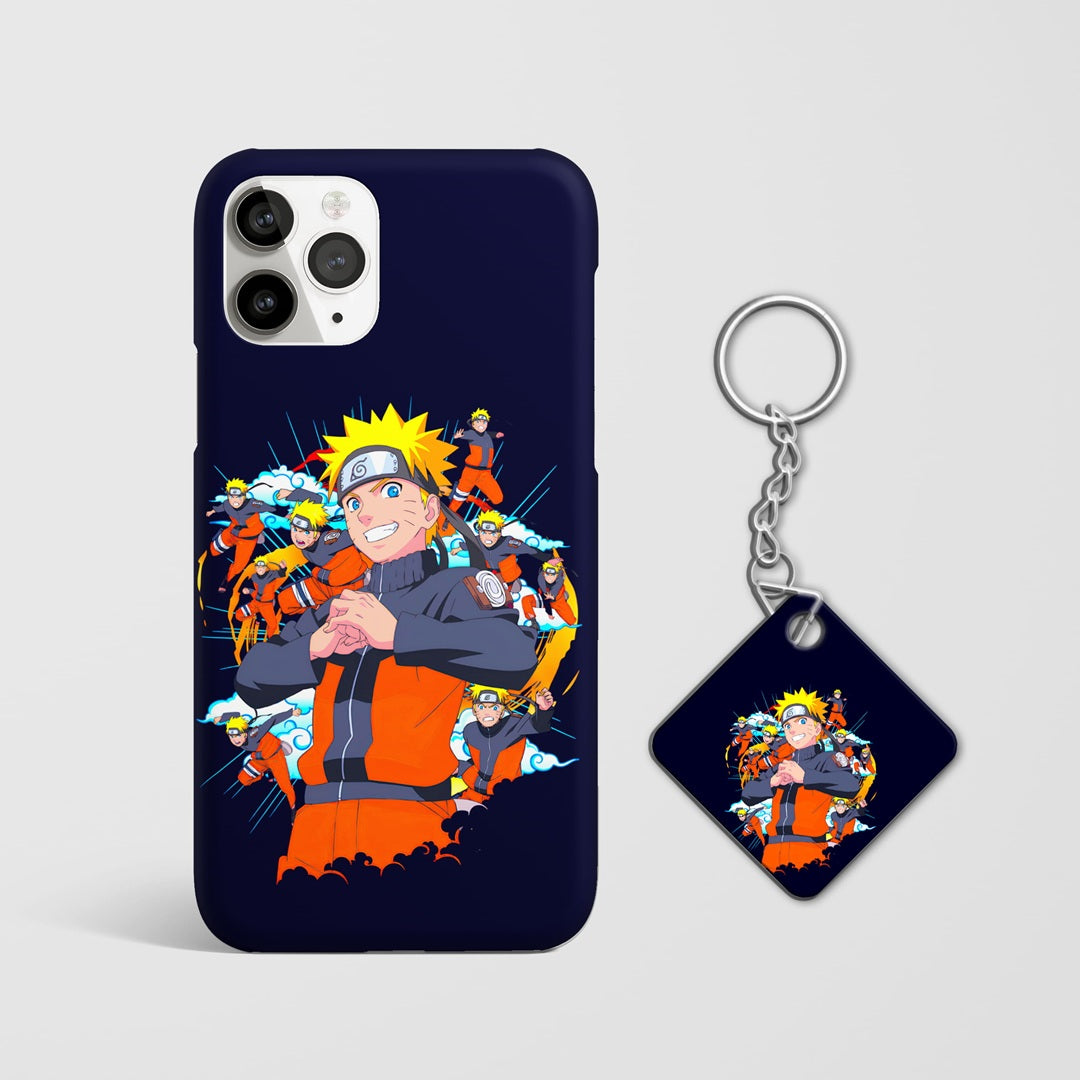 Naruto clone action mobile cover print with Keychain