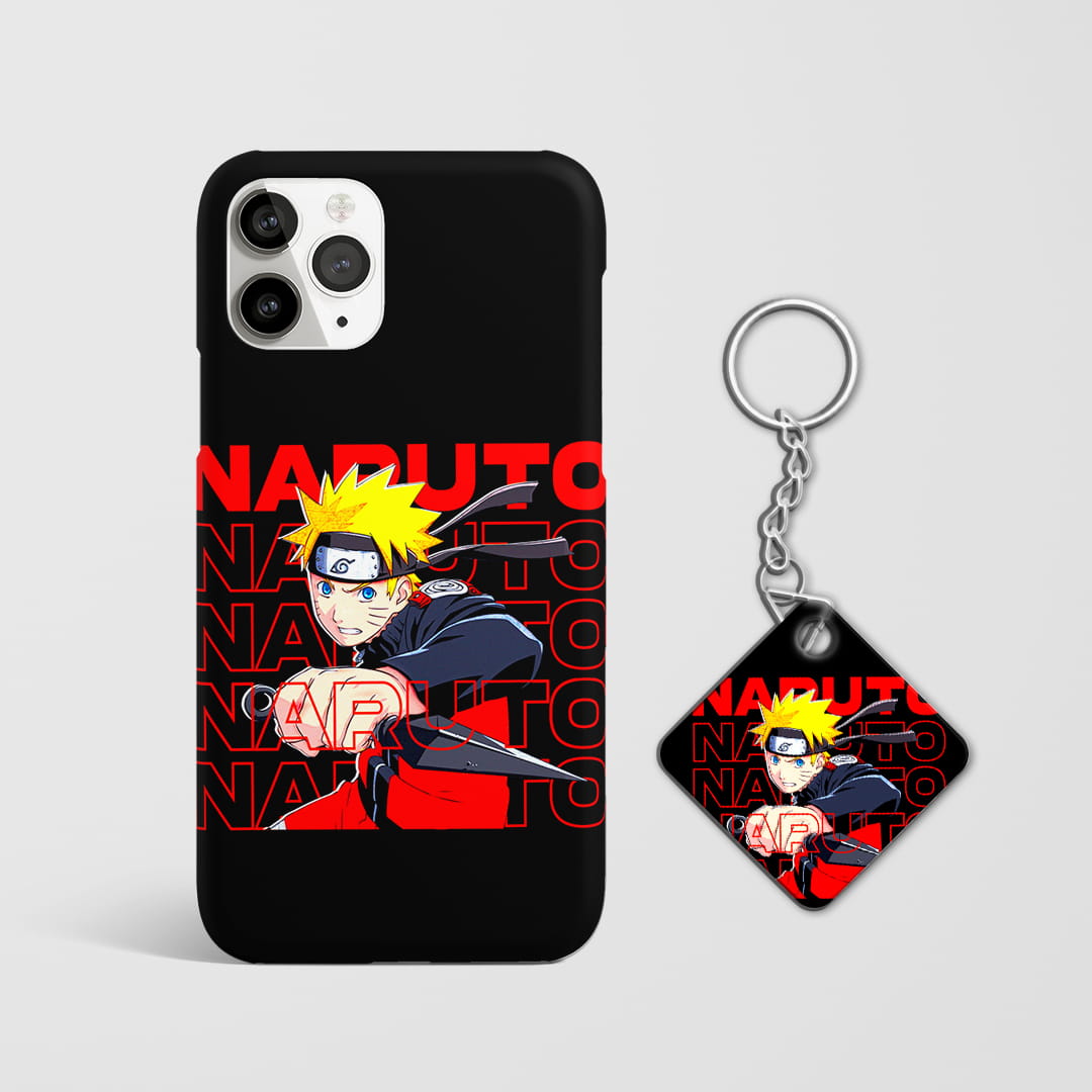 Naruto uzumaki flame aesthetic mobile cover print with Keychain