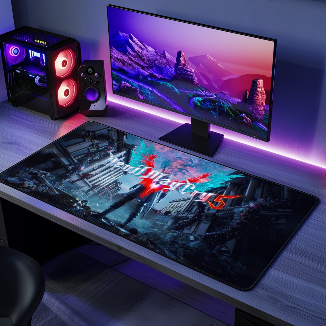 Nero Winged Power Desk Mat with epic anime artwork