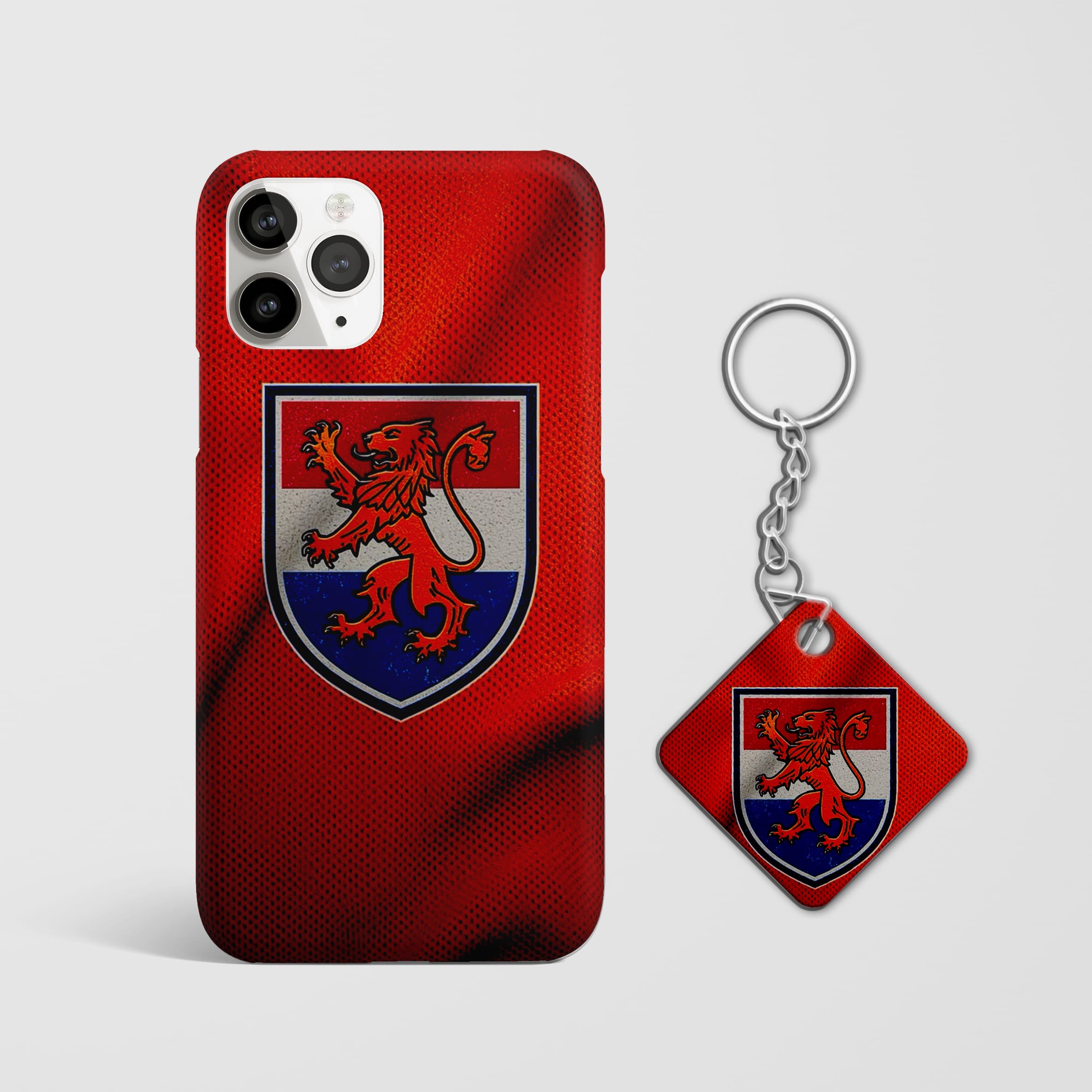 Netherlands lion crest texture phone case with Keychain