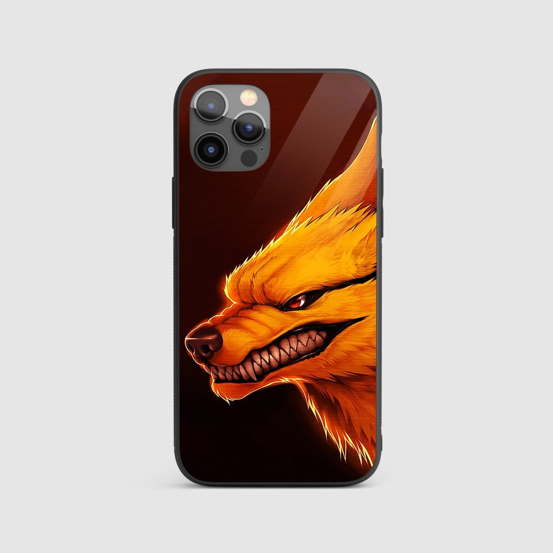 Nine Tailed Fox Silicone Armored Phone Case featuring dynamic Kurama artwork.