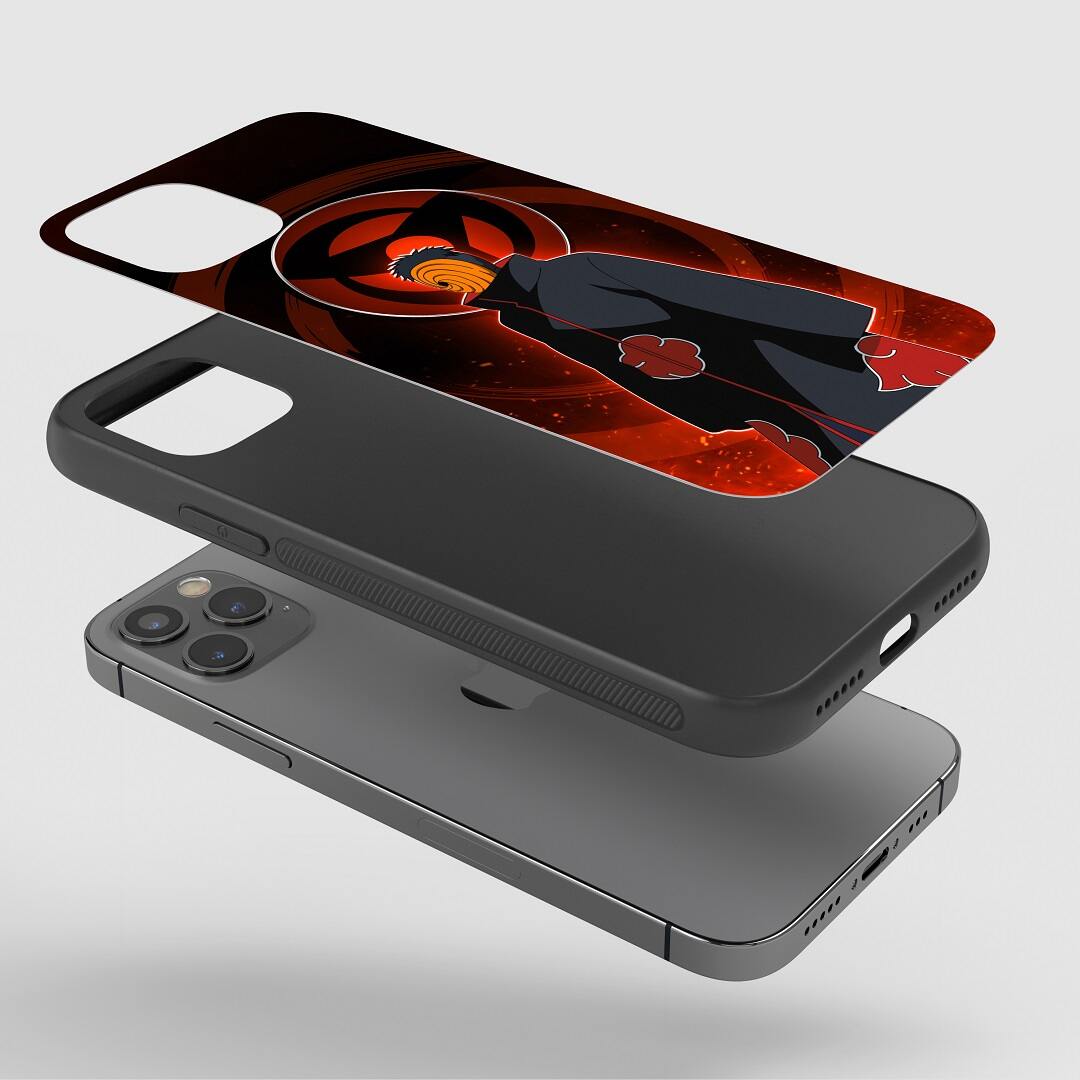 Obito Uchiha Phone Case fitted on a smartphone, showcasing ease of access to all controls.