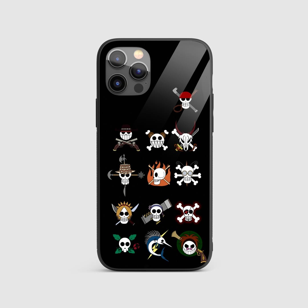One Piece Pirate Silicone Armored Phone Case displaying the Straw Hat Pirates' Jolly Roger.