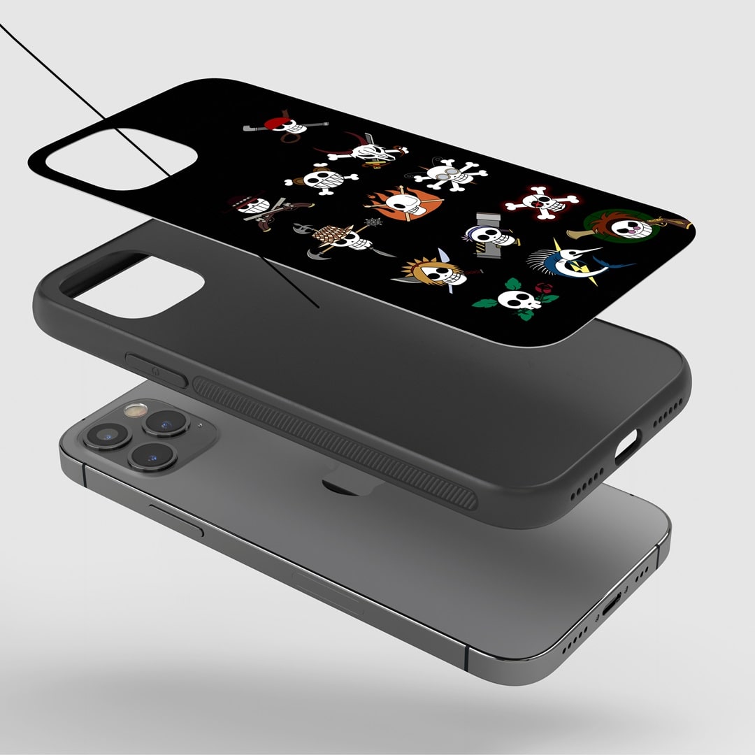 One Piece Pirate Phone Case fitted on a smartphone, providing easy access to all functions.