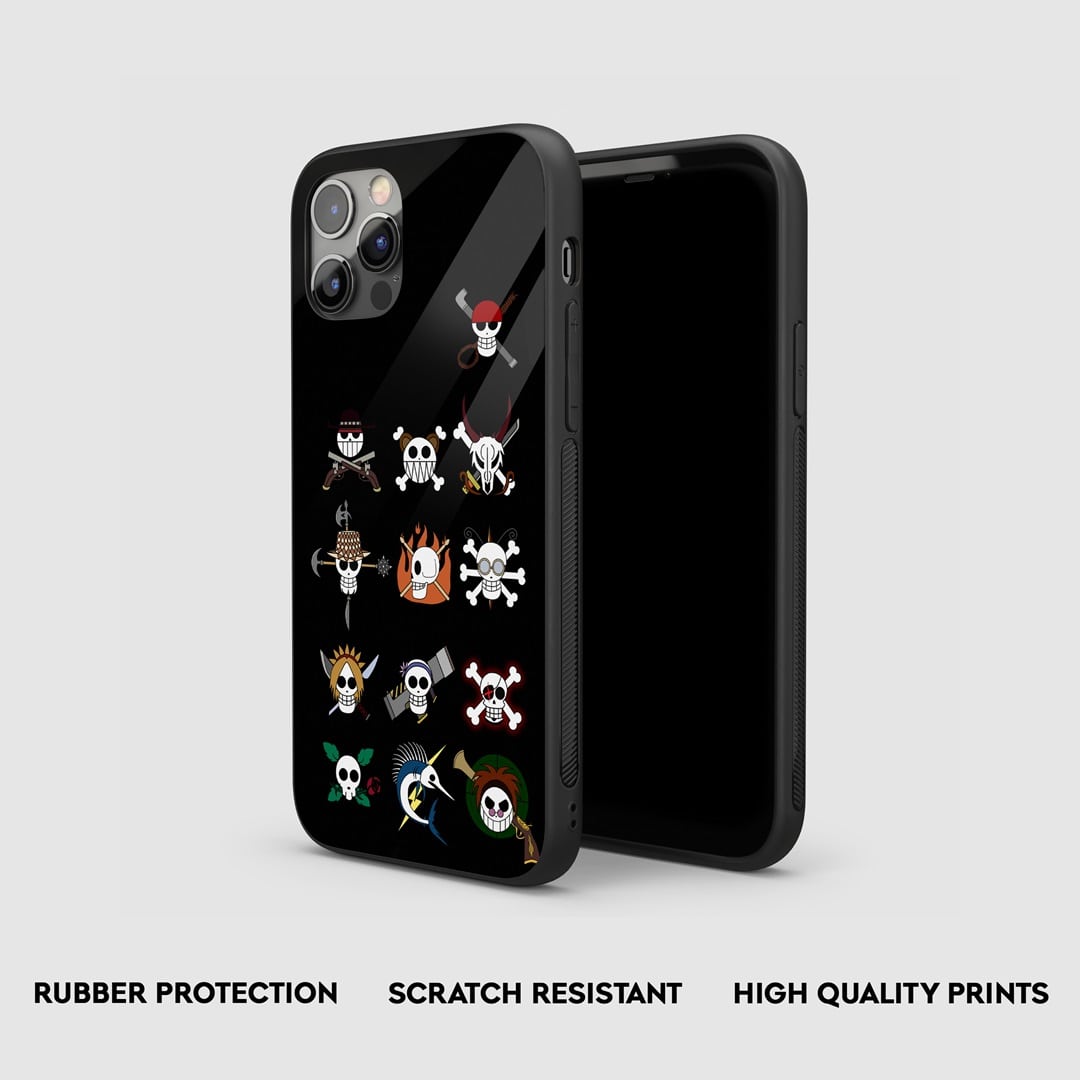 Side view of One Piece Pirate Armored Phone Case, showcasing its thick protective silicone.