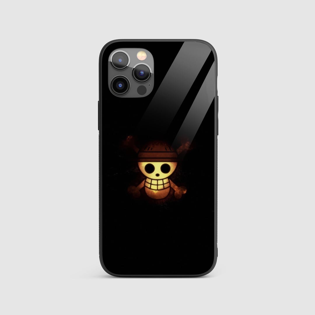 One Piece Skull Silicone Armored Phone Case featuring the Jolly Roger skull emblem.