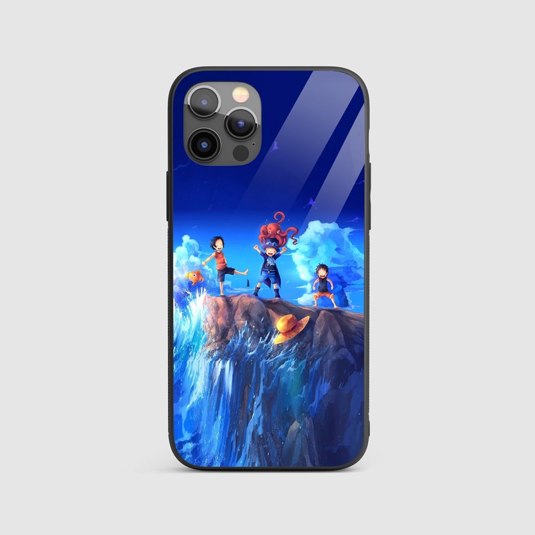 One Piece Sworn Silicone Armored Phone Case depicting the sworn brothers from the series.