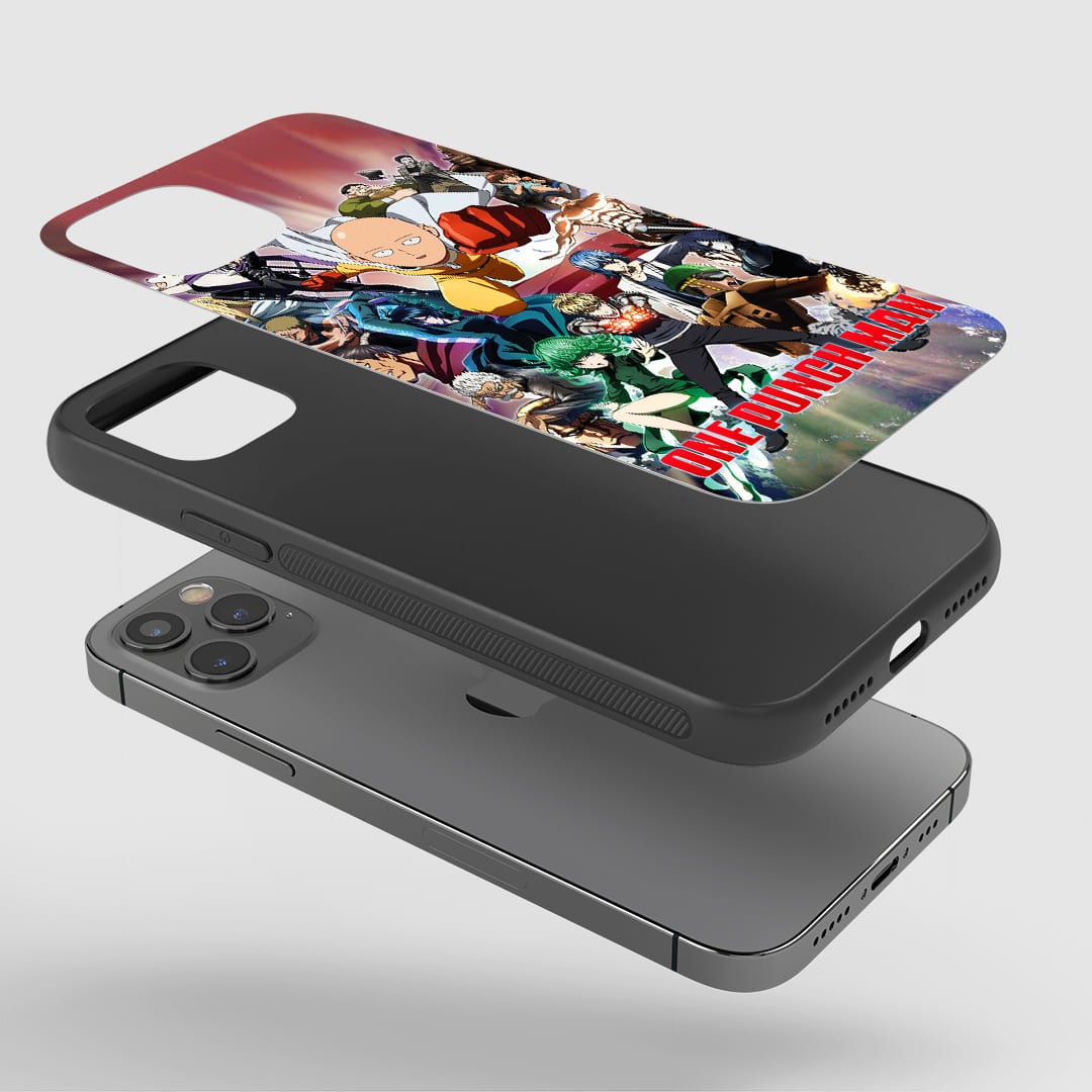 One Punch Man Poster Phone Case installed on a smartphone, offering robust protection and a dynamic design.