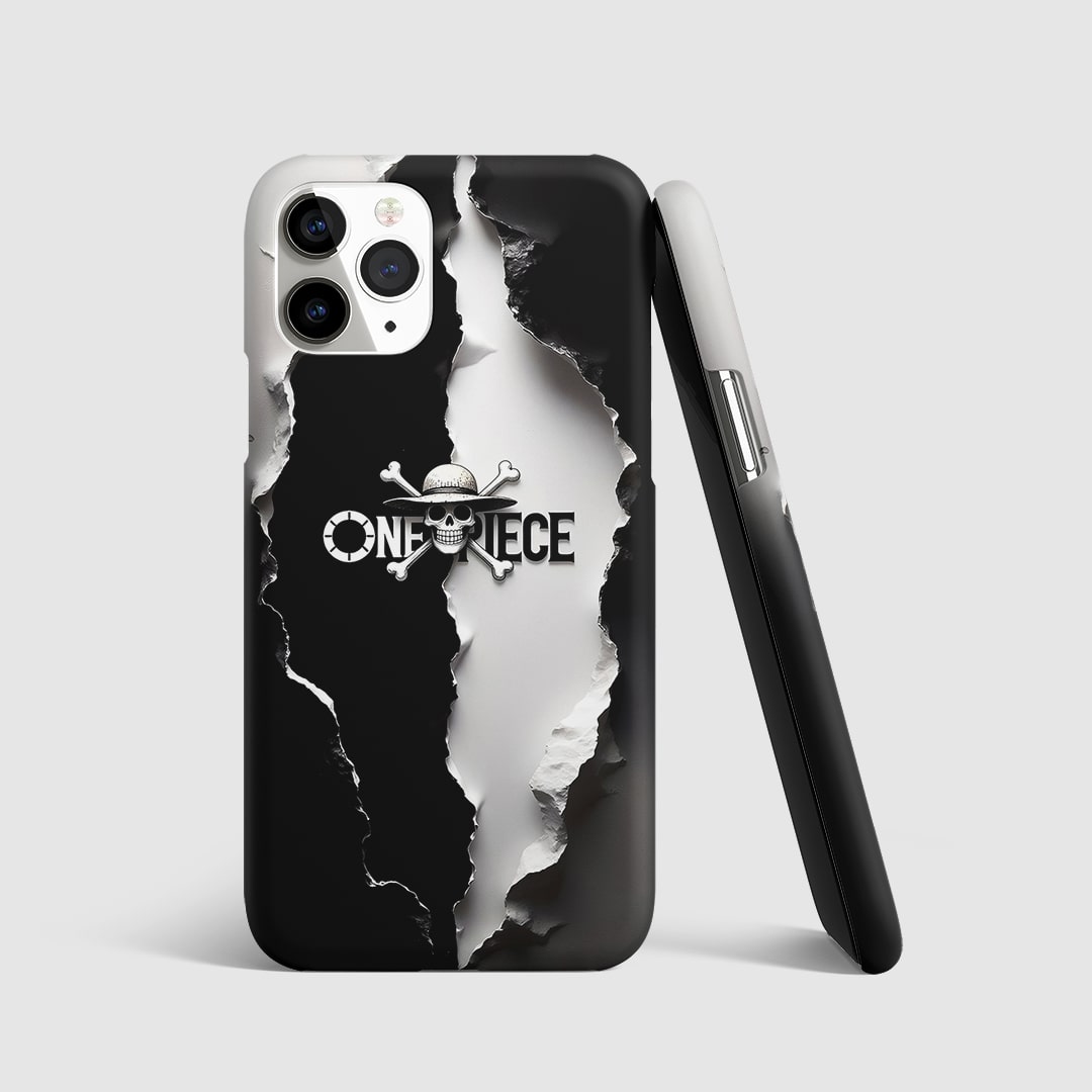 One Piece Black & White Phone Cover front view with monochrome design.