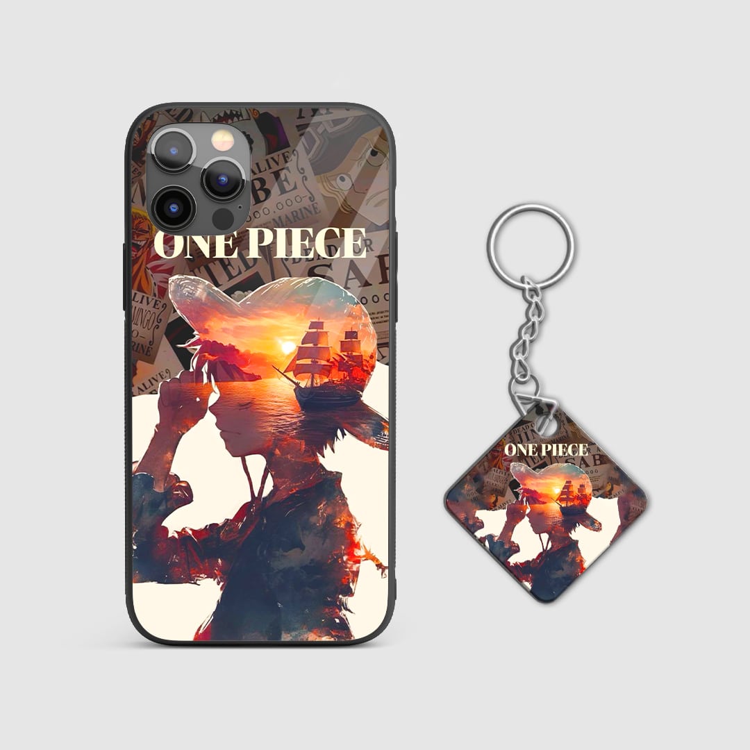 Straw Hat Pirates collage anime phone cover with Keychain