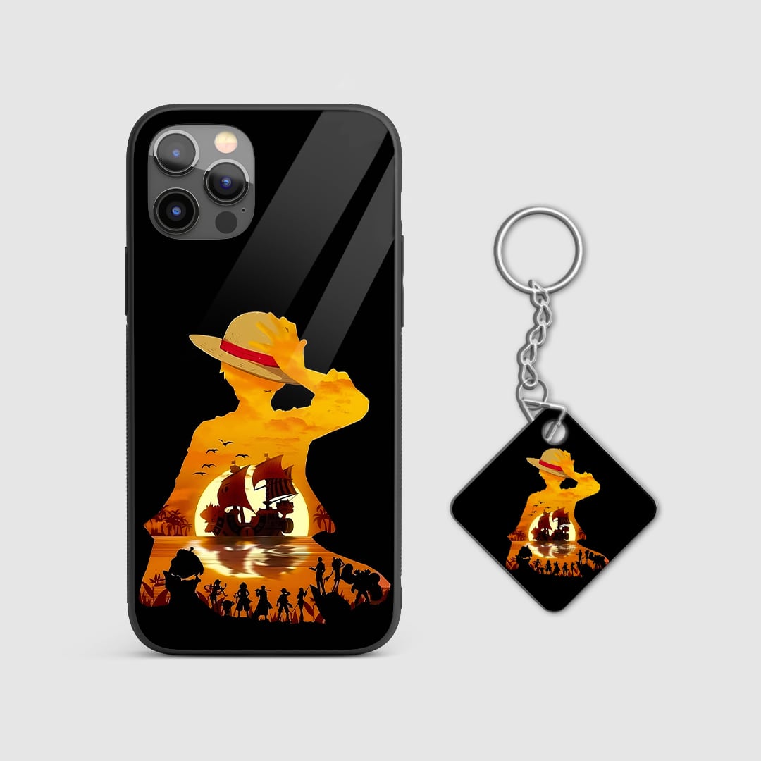 Back view of One Piece Minimal Case showing subtle pirate logo with Keychain.