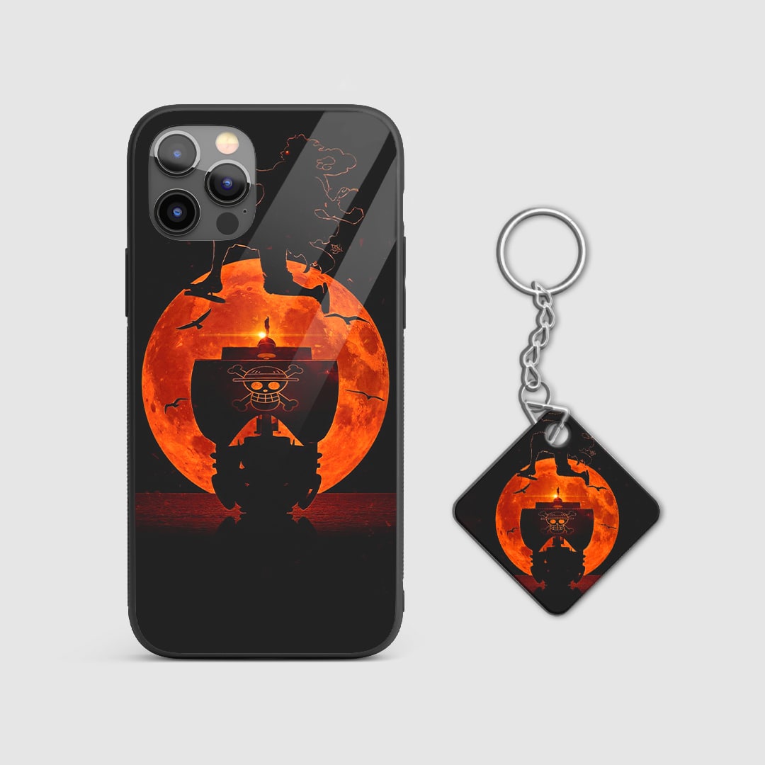 Anime One Piece moonlit phone cover with Keychain