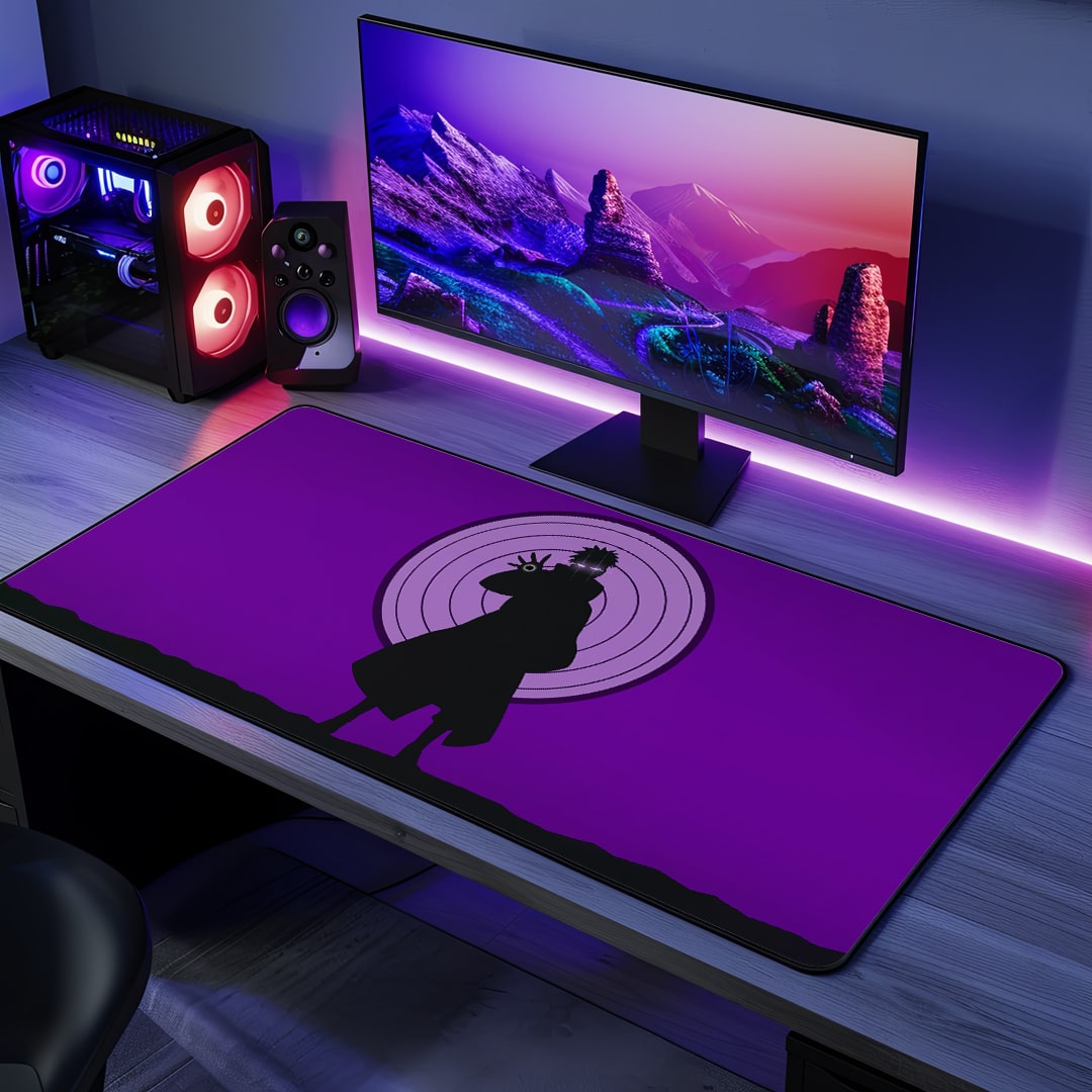 Pain Minimalist Desk Mat with sleek anime design