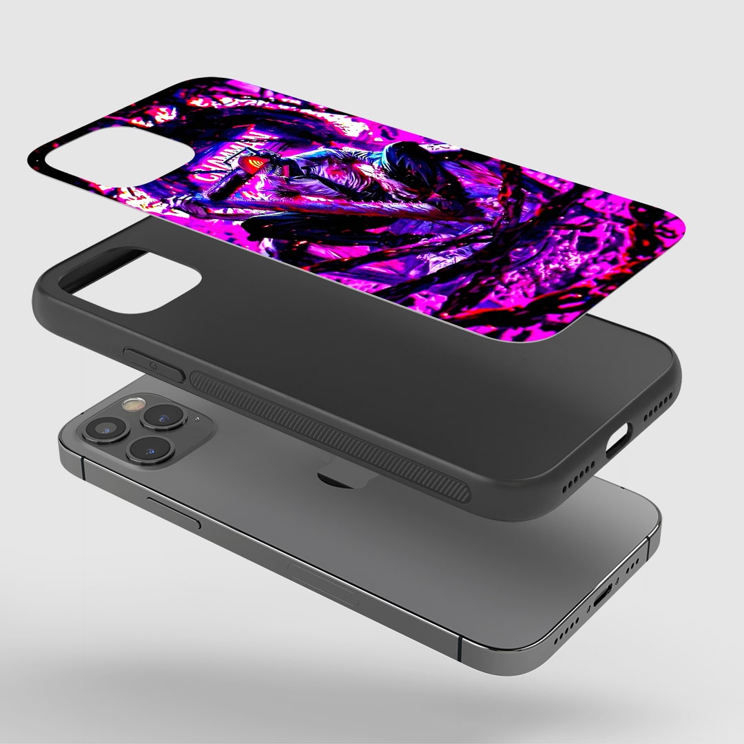 Close-up of durable Pochita Portal silicone phone cover