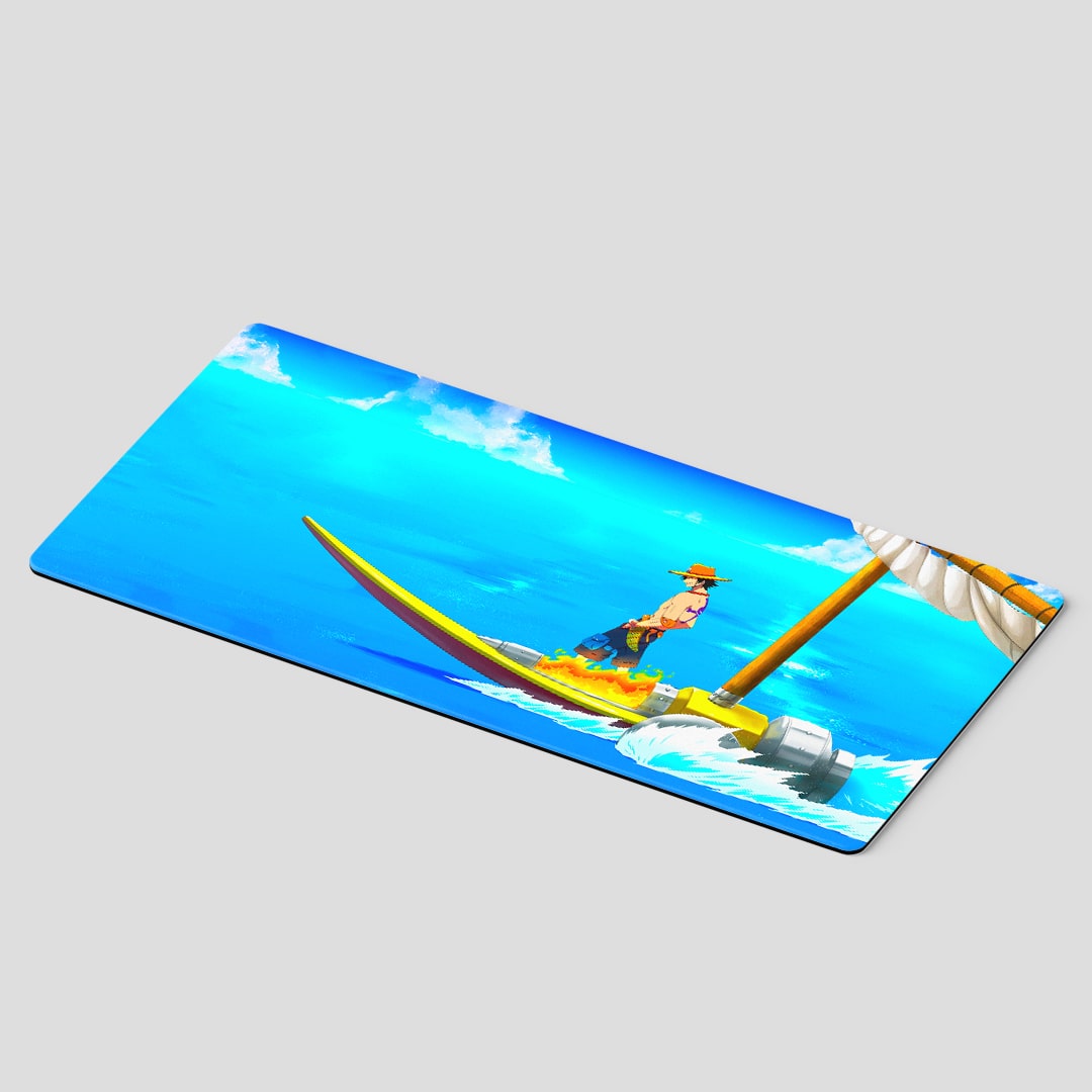 One Piece Portgas D Ace desk mat with bold design