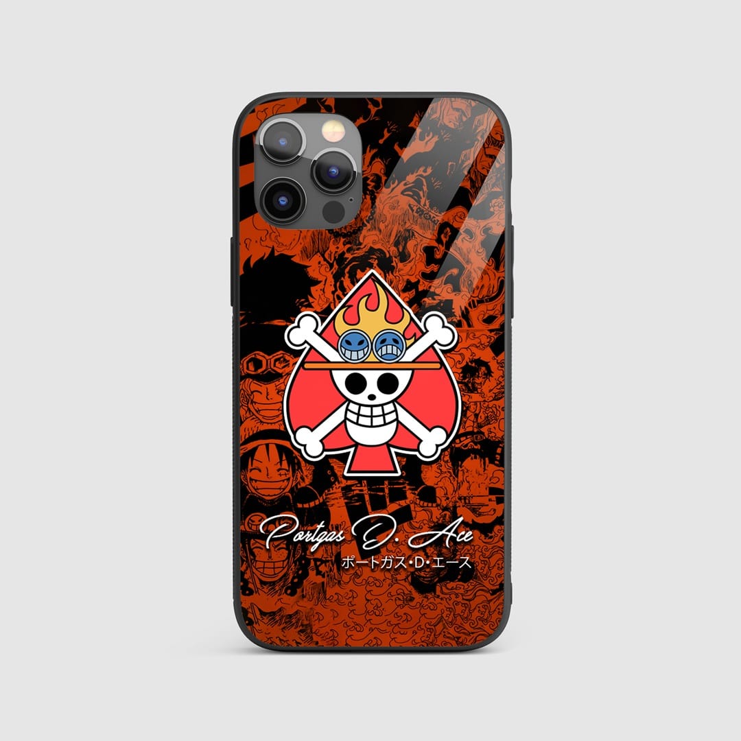 Portgas D Ace Silicone Armored Phone Case featuring Ace's iconic Fire Fist attack.