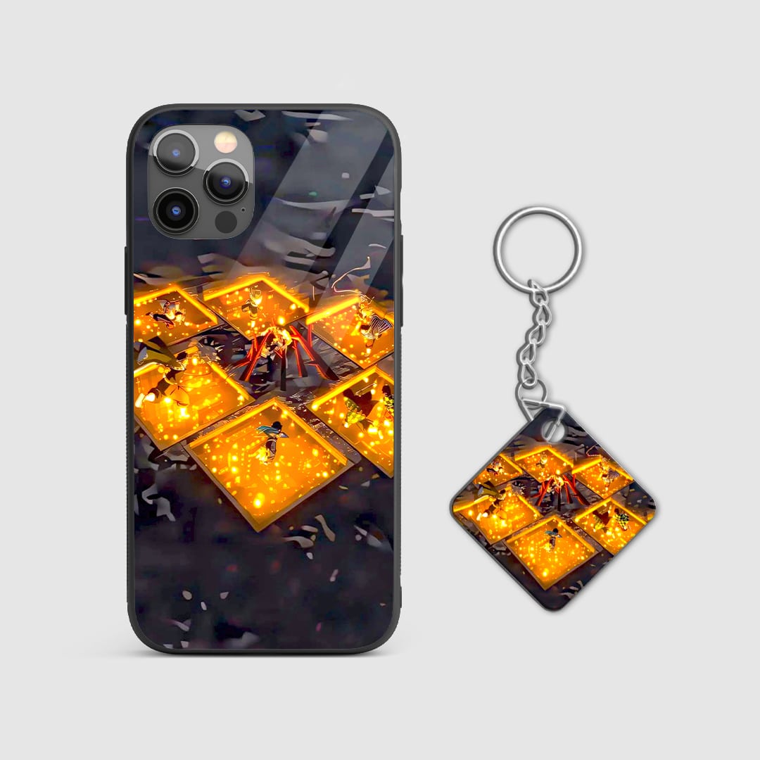 Durable Rengoku Fight Akaza silicone armored case with Keychain