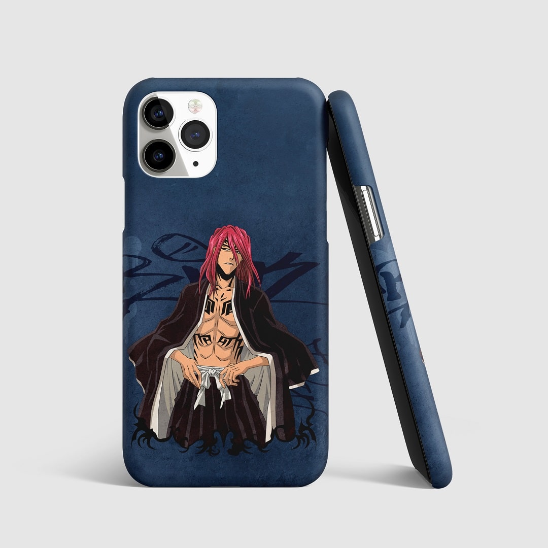 Striking artwork of Renji Abarai from "Bleach" on phone cover.