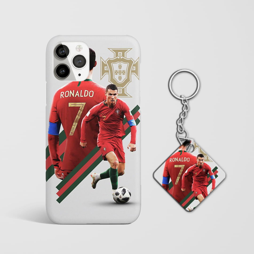 Cristiano Ronaldo CR7 phone case with Keychain