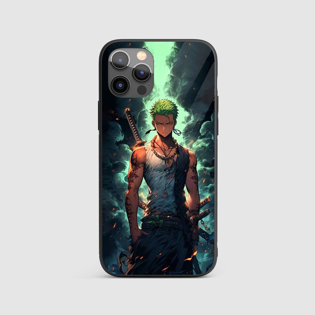 Roronoa Aesthetic Silicone Armored Phone Case featuring a minimalist design of Zoro.