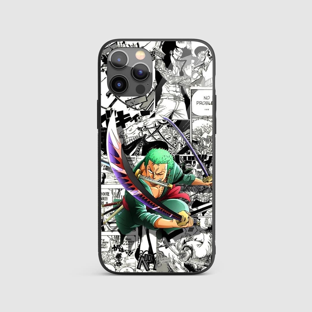 Roronoa Manga Silicone Armored Phone Case featuring classic manga artwork of Roronoa Zoro.