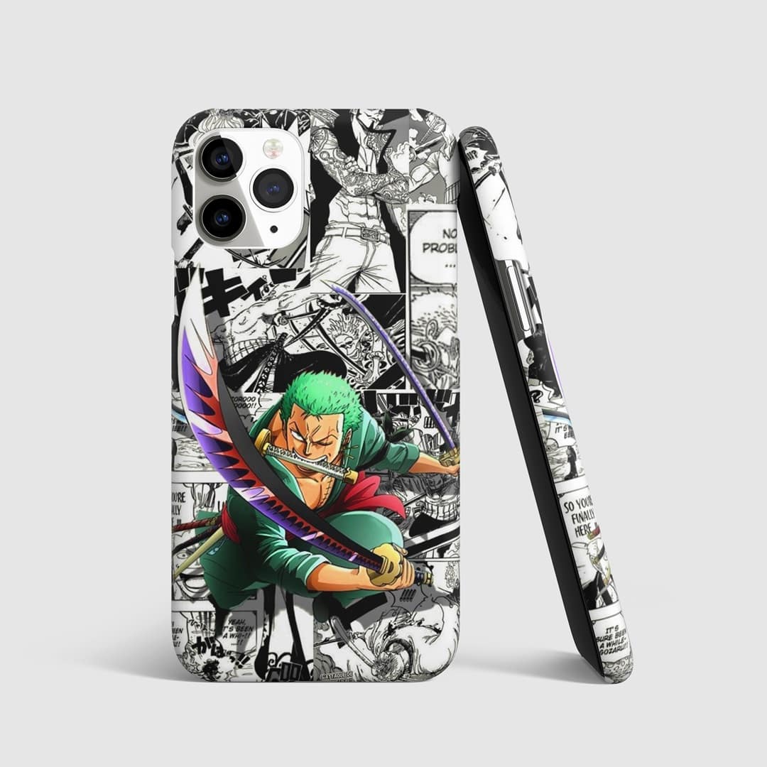 Roronoa Zoro Manga Phone Cover with detailed manga artwork.