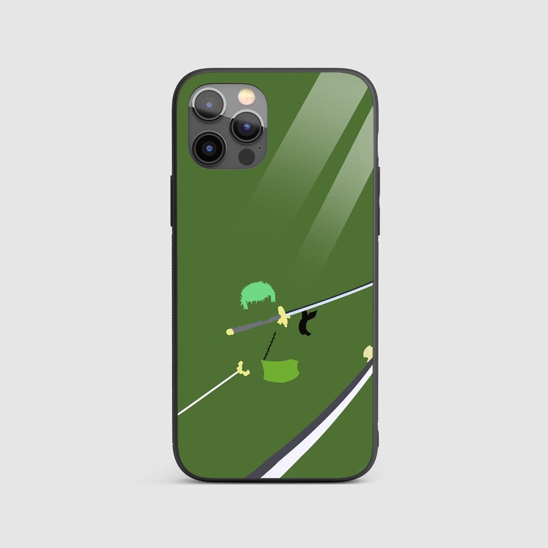 Roronoa Minimal Silicone Armored Phone Case with a sleek, minimalist design of Zoro.