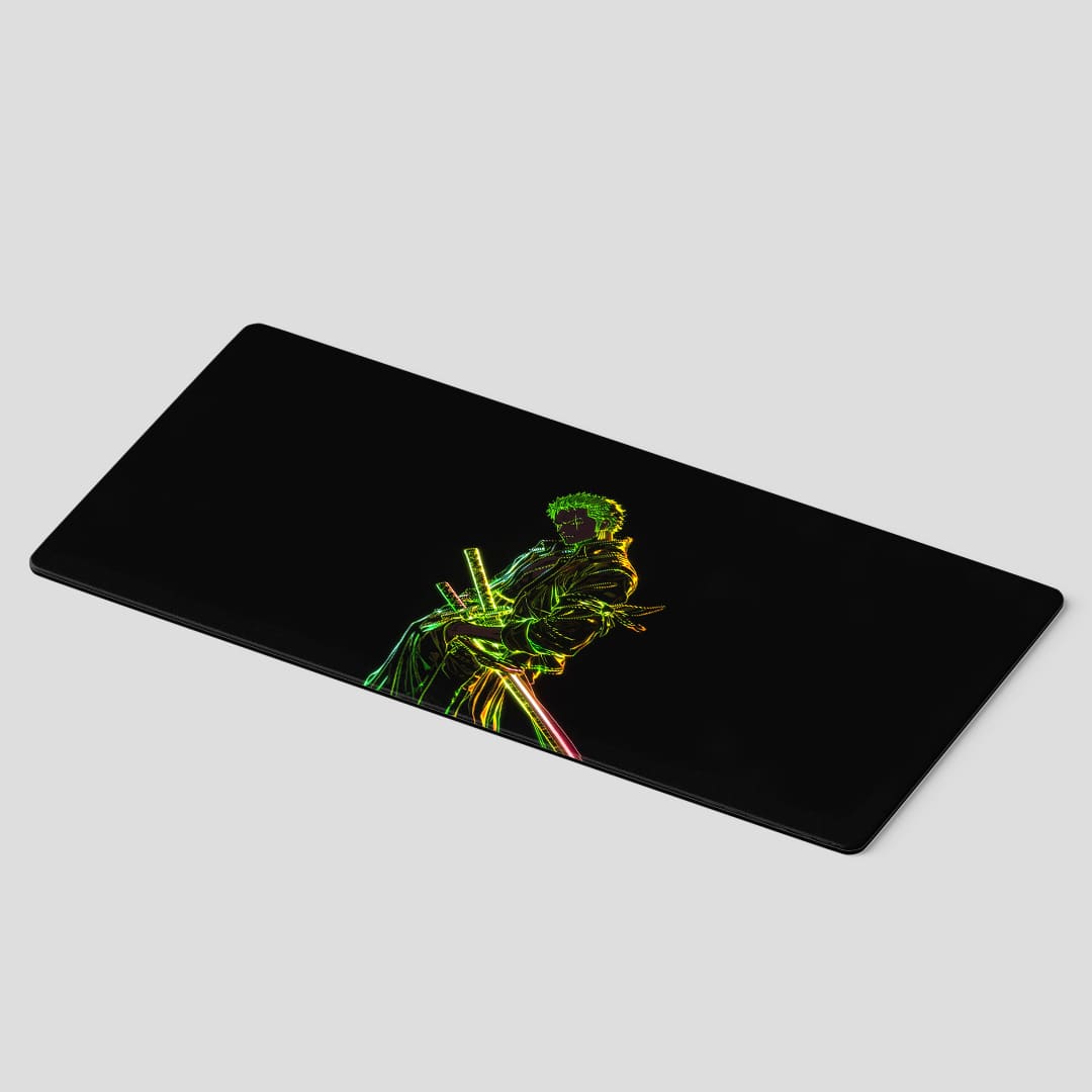 One Piece Roronoa Zoro neon effect desk mat
