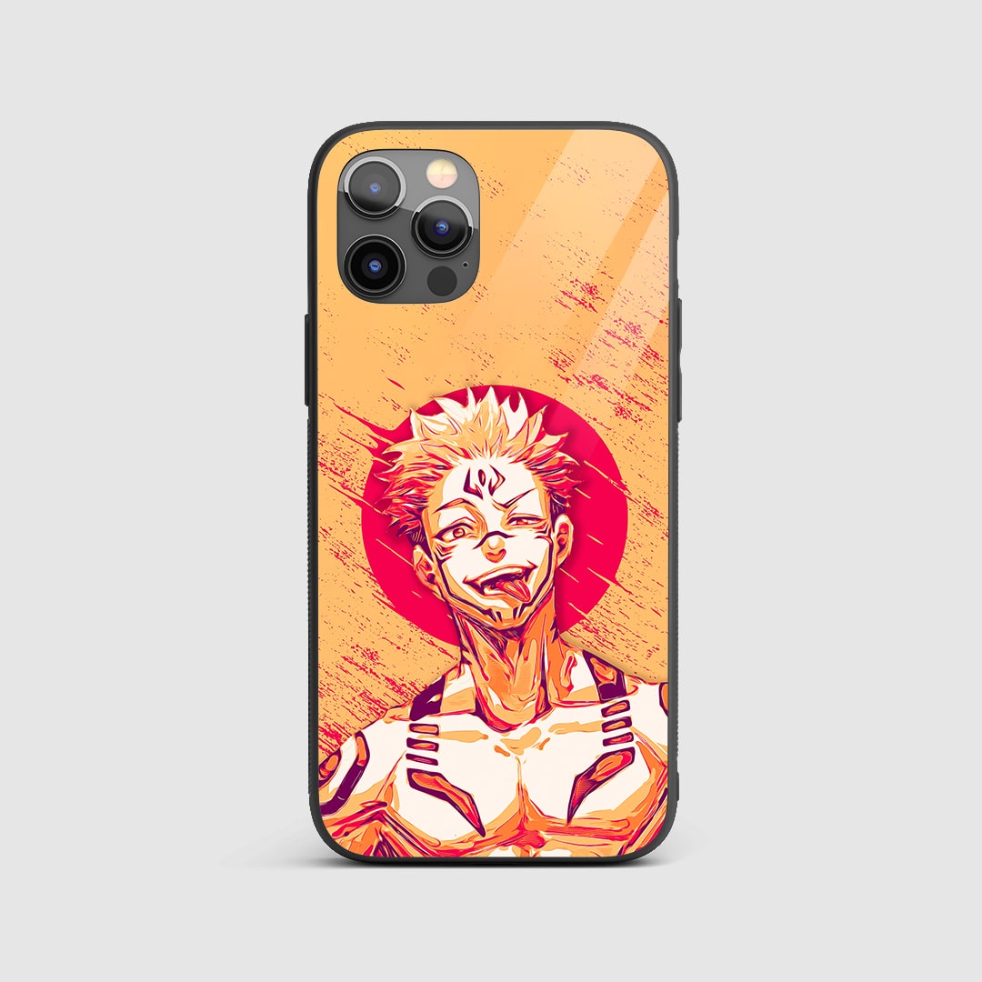 Ryomen Sukuna Pastel Silicone Armored Phone Case front view with pastel design
