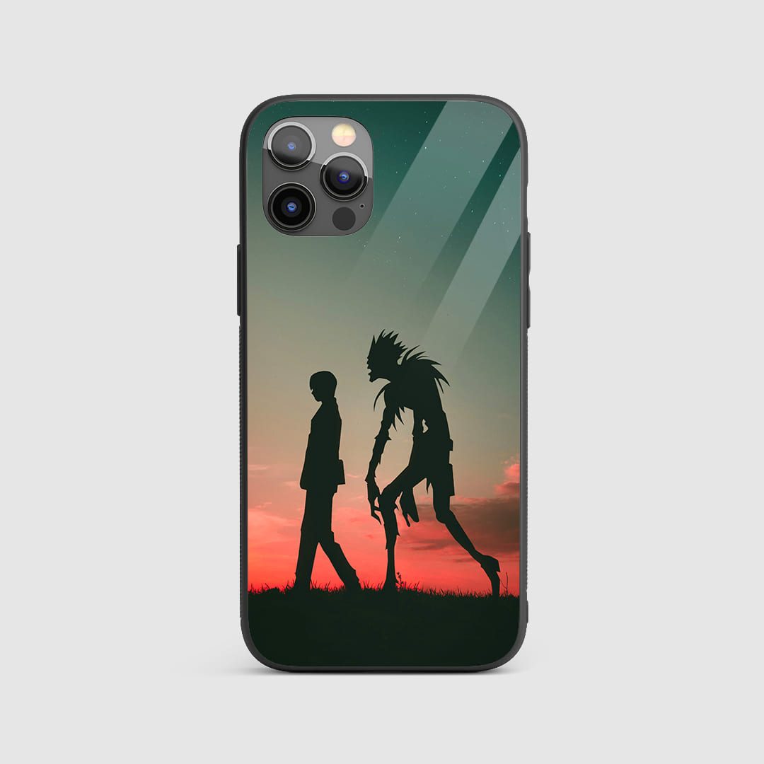 Ryuk & Light Yagami Silicone Armored Phone Case featuring detailed artwork of the duo from Death Note.