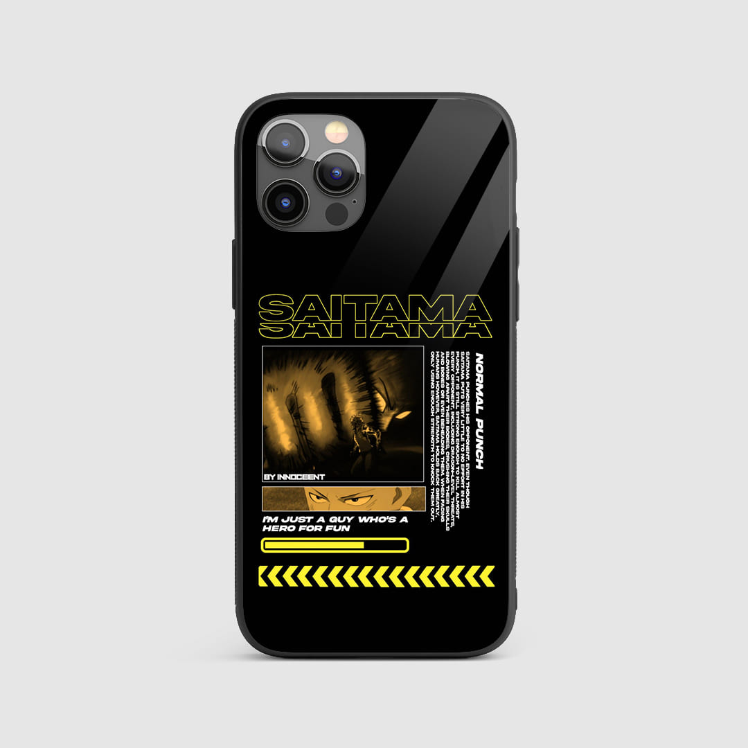 Saitama Normal Punch Silicon Armored Phone Case featuring intense artwork of Saitama's punch.