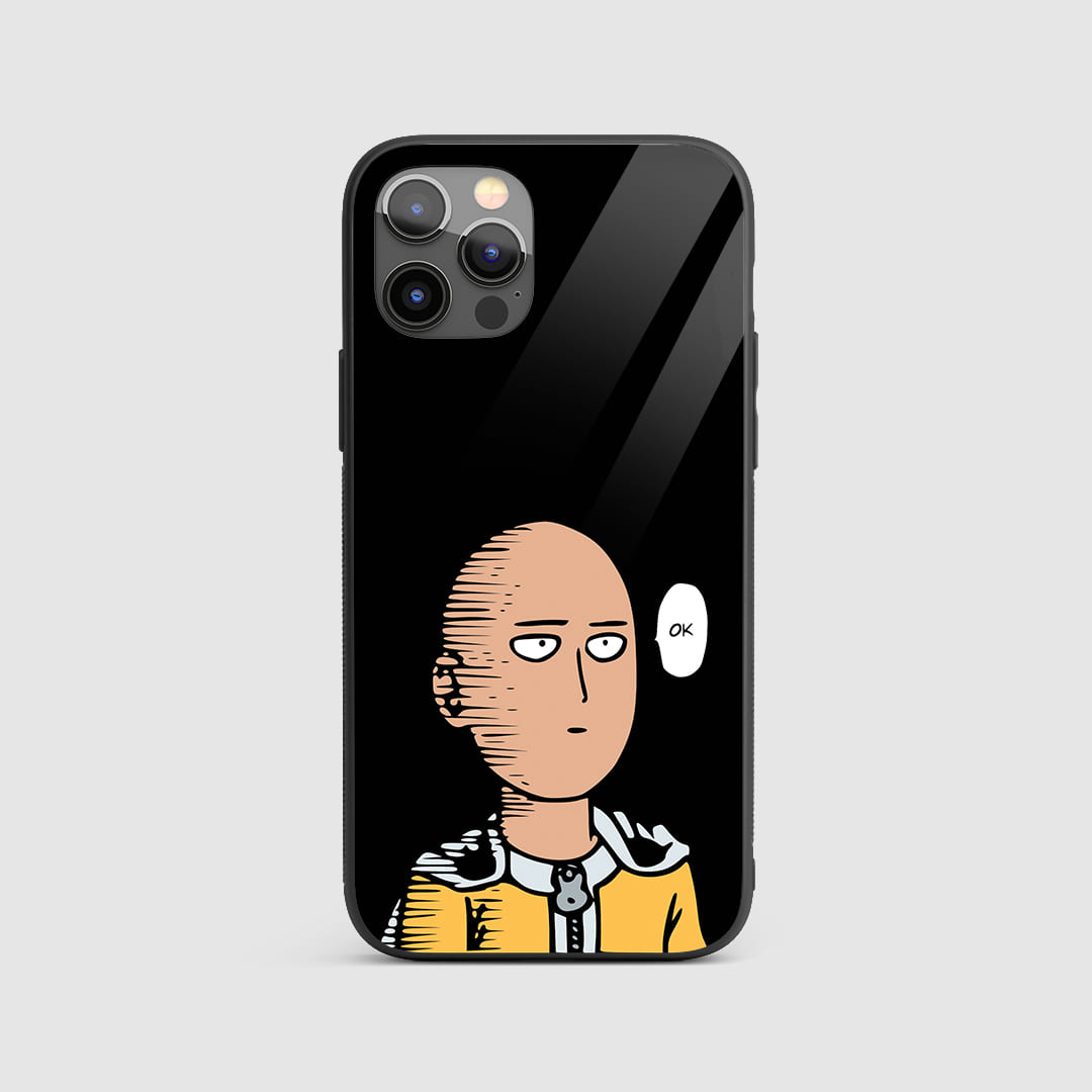 Saitama Ok Expression Silicon Armored Phone Case featuring iconic 'OK' artwork of Saitama.