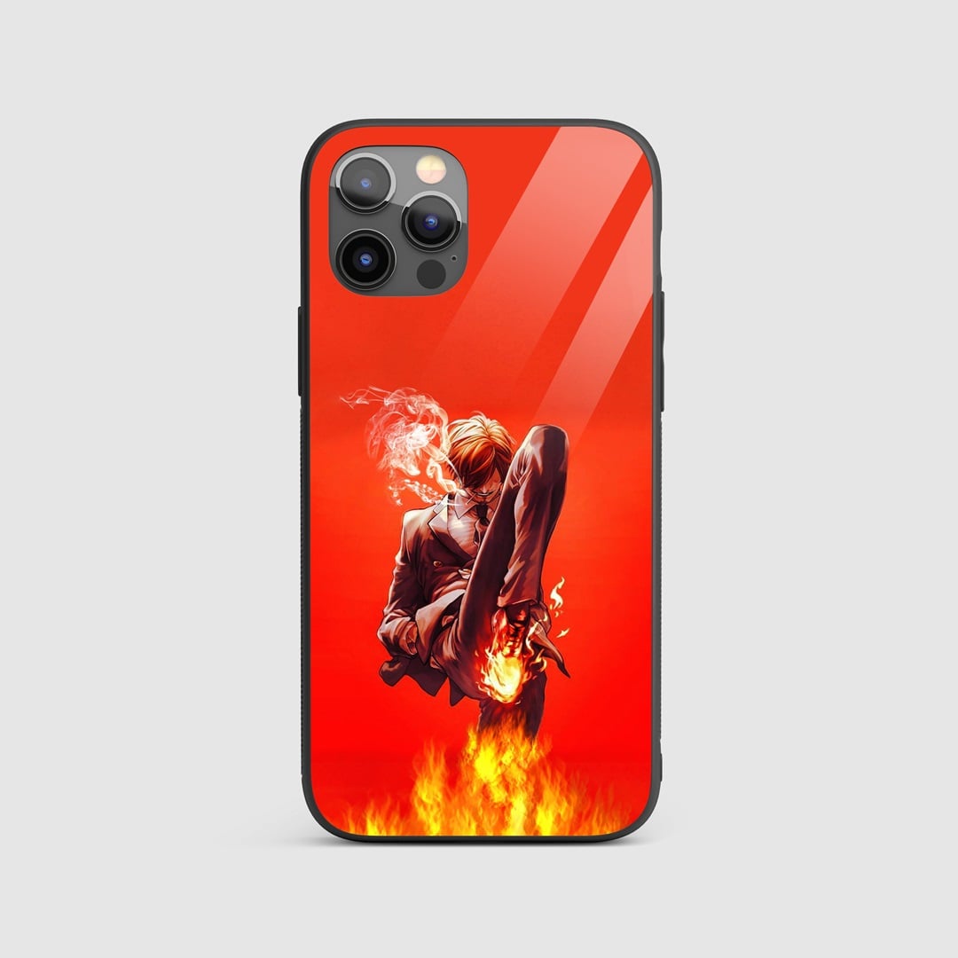 Sanji Action Silicone Armored Phone Case featuring Sanji performing a high kick.