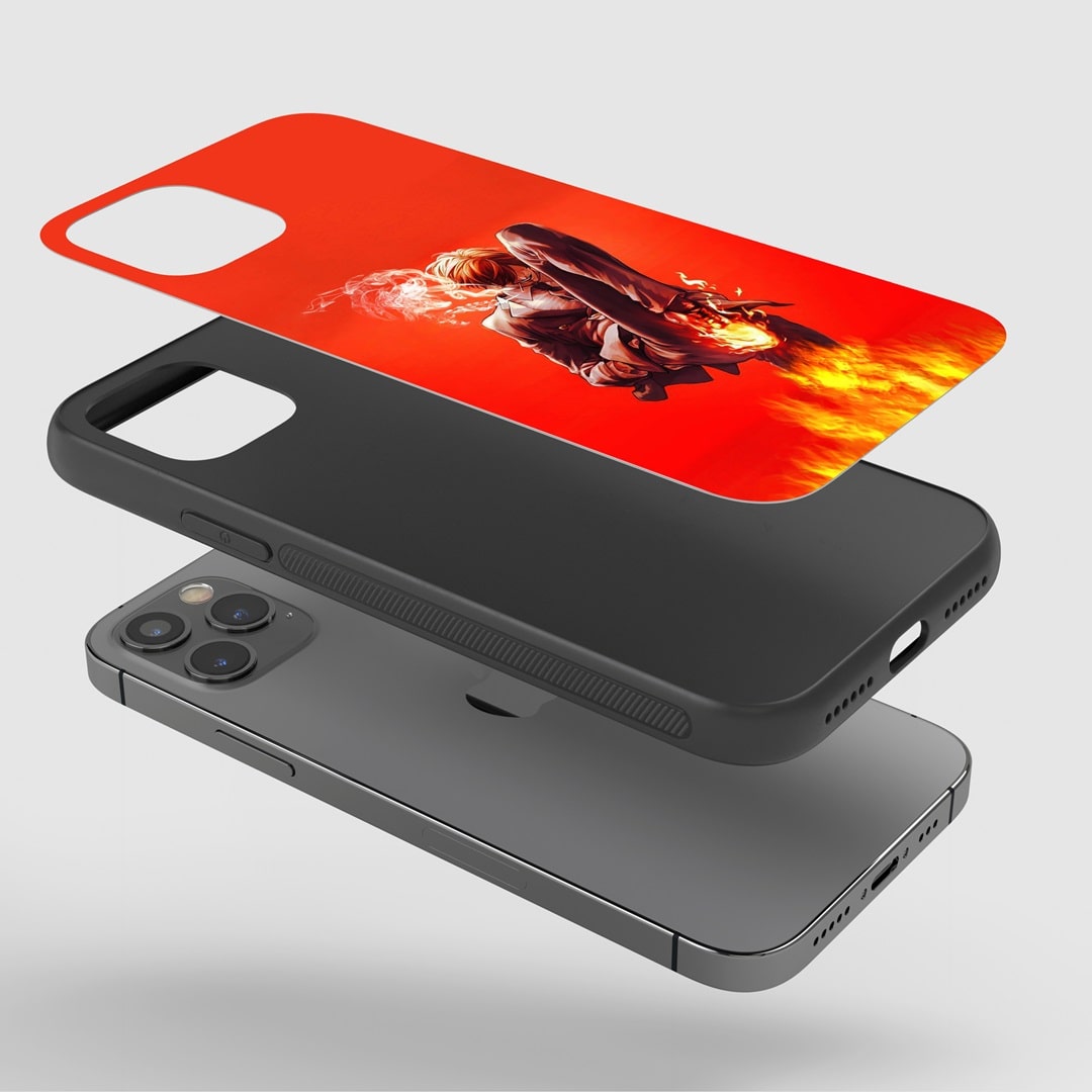 Sanji Action Phone Case installed on a smartphone, showing clear access to all ports and controls.