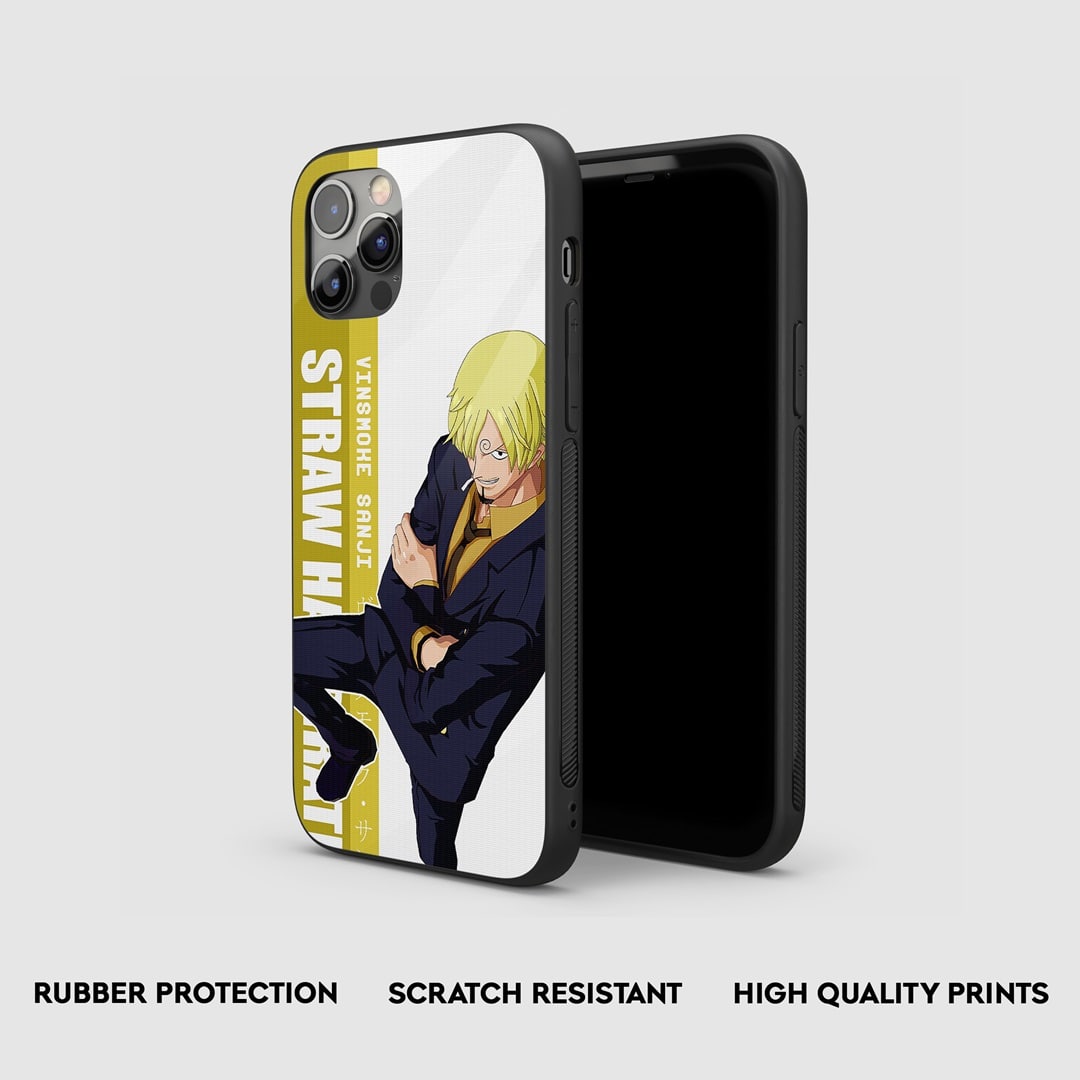 Side view of Sanji Graphic Armored Phone Case, highlighting its robust protective silicone.