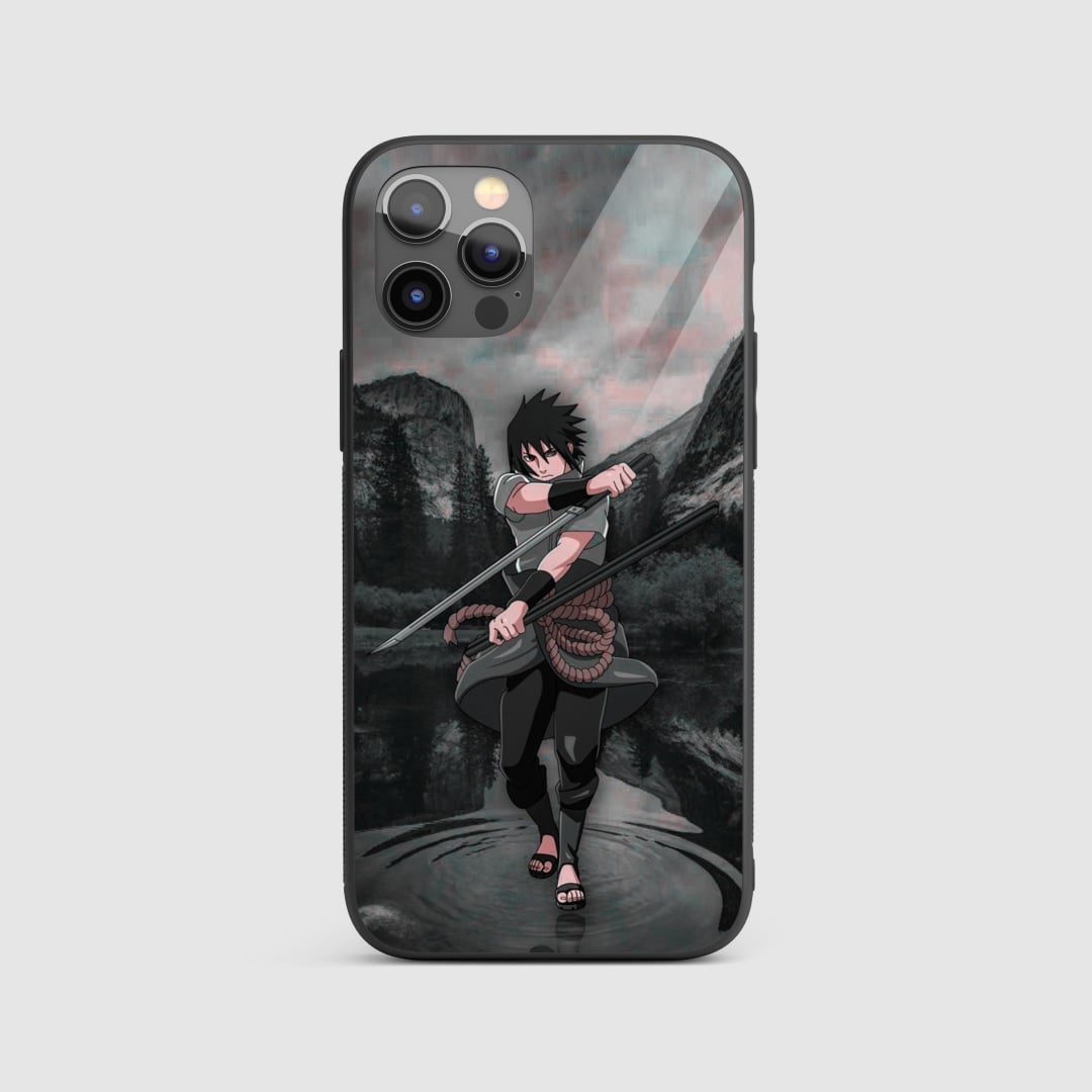 asuke Jutsu Silicone Armored Phone Case with an image of Sasuke performing the Chidori.