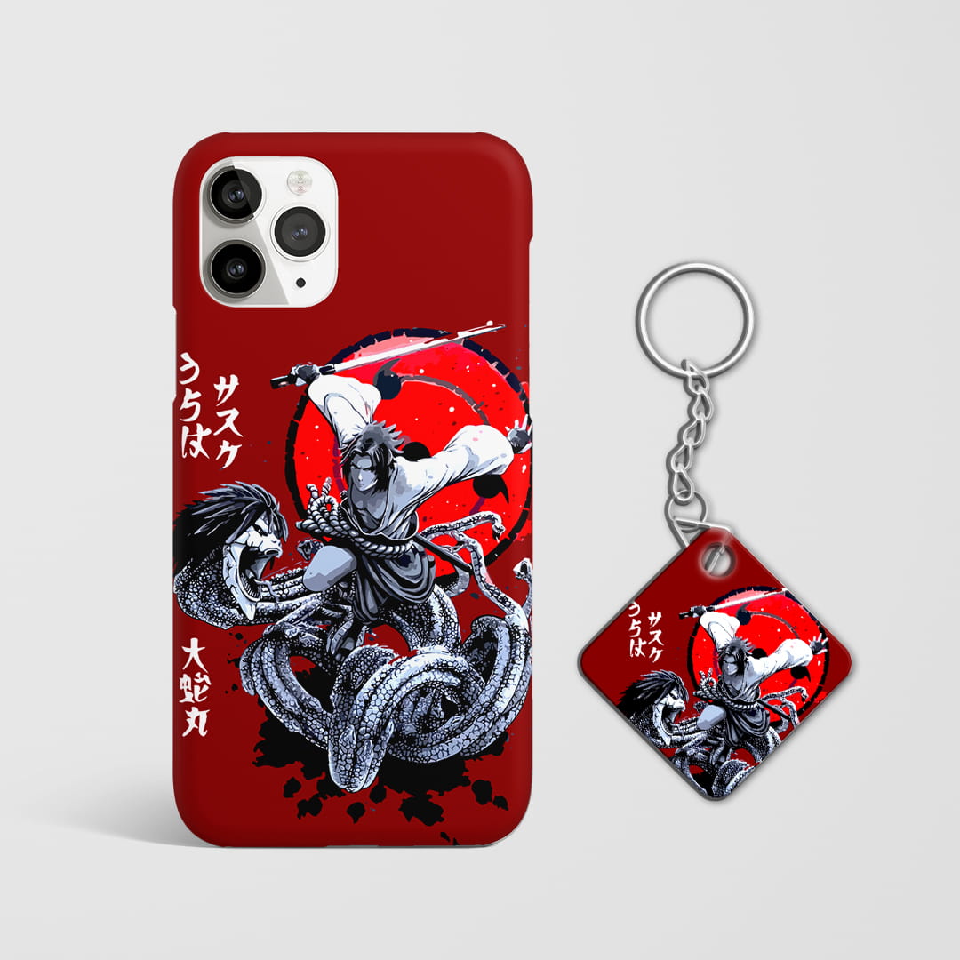 Naruto battle scene mobile cover print with Keychan