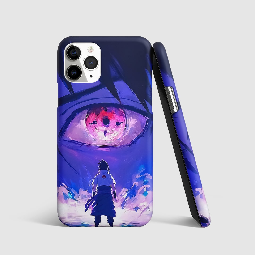 Sasuke Minimal Phone Cover front view with subtle Uchiha artwork.