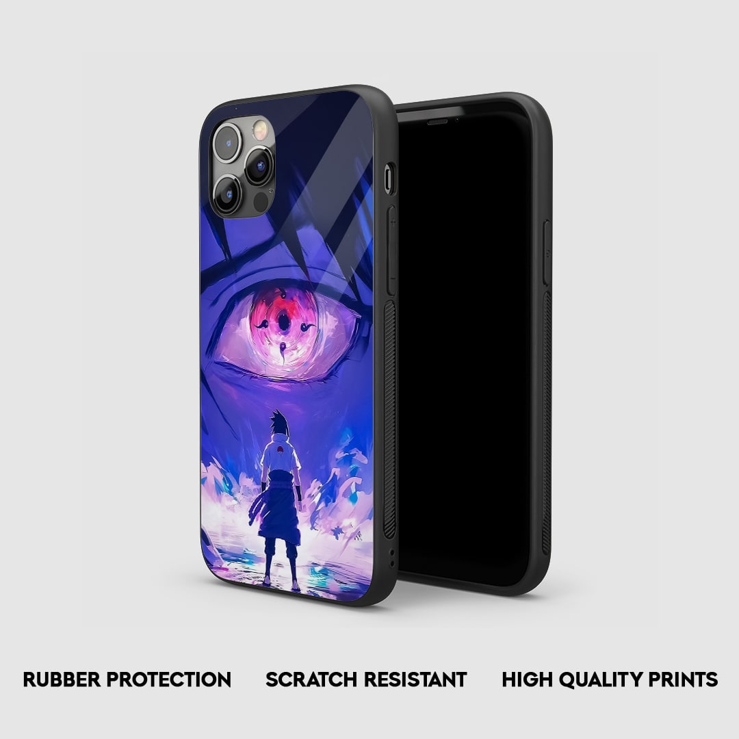 Side view of Sasuke Sharingan Case with snug fit and precise cutouts.