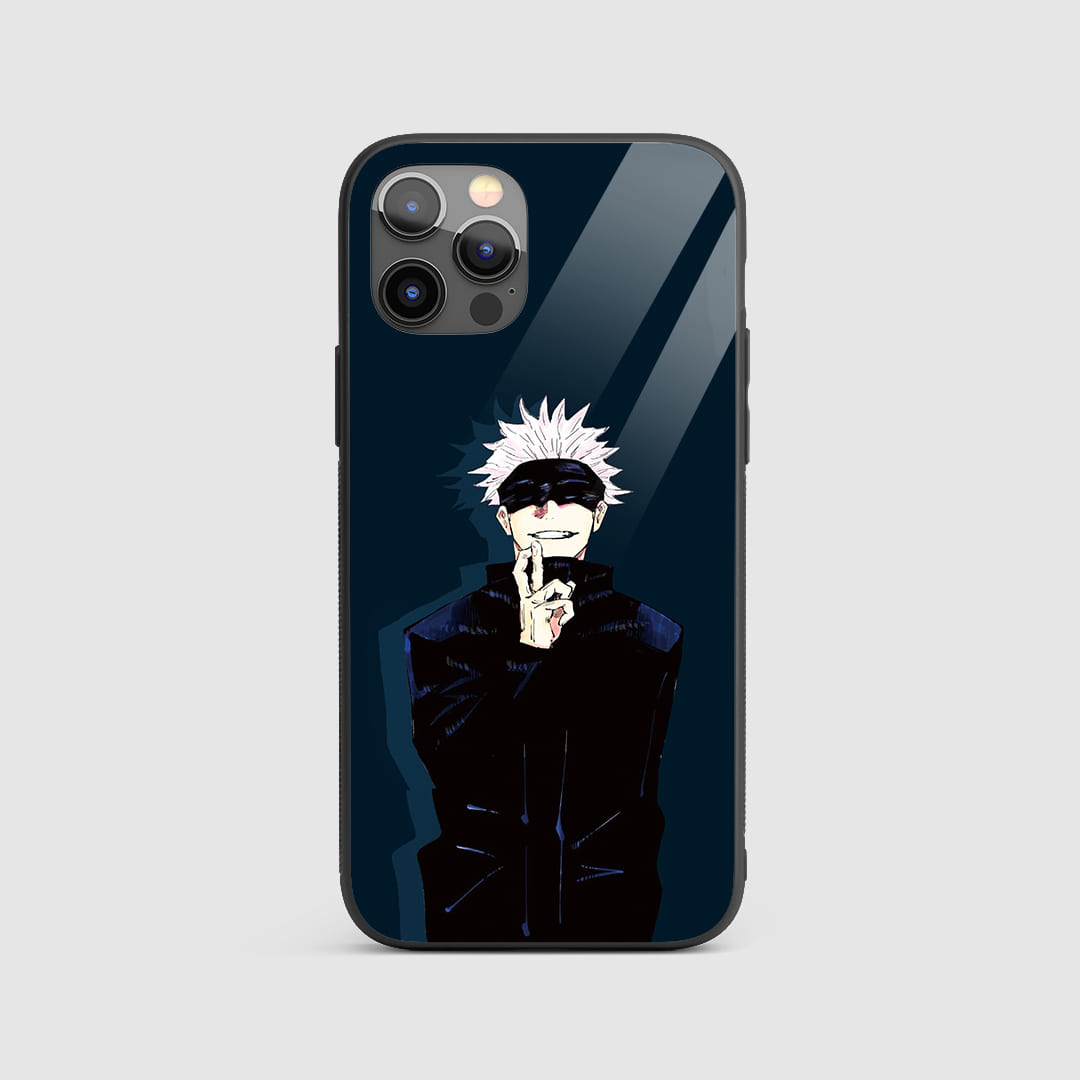 Satoru Gojo Silicone Armored Phone Case featuring elegant and minimalist design of Gojo.