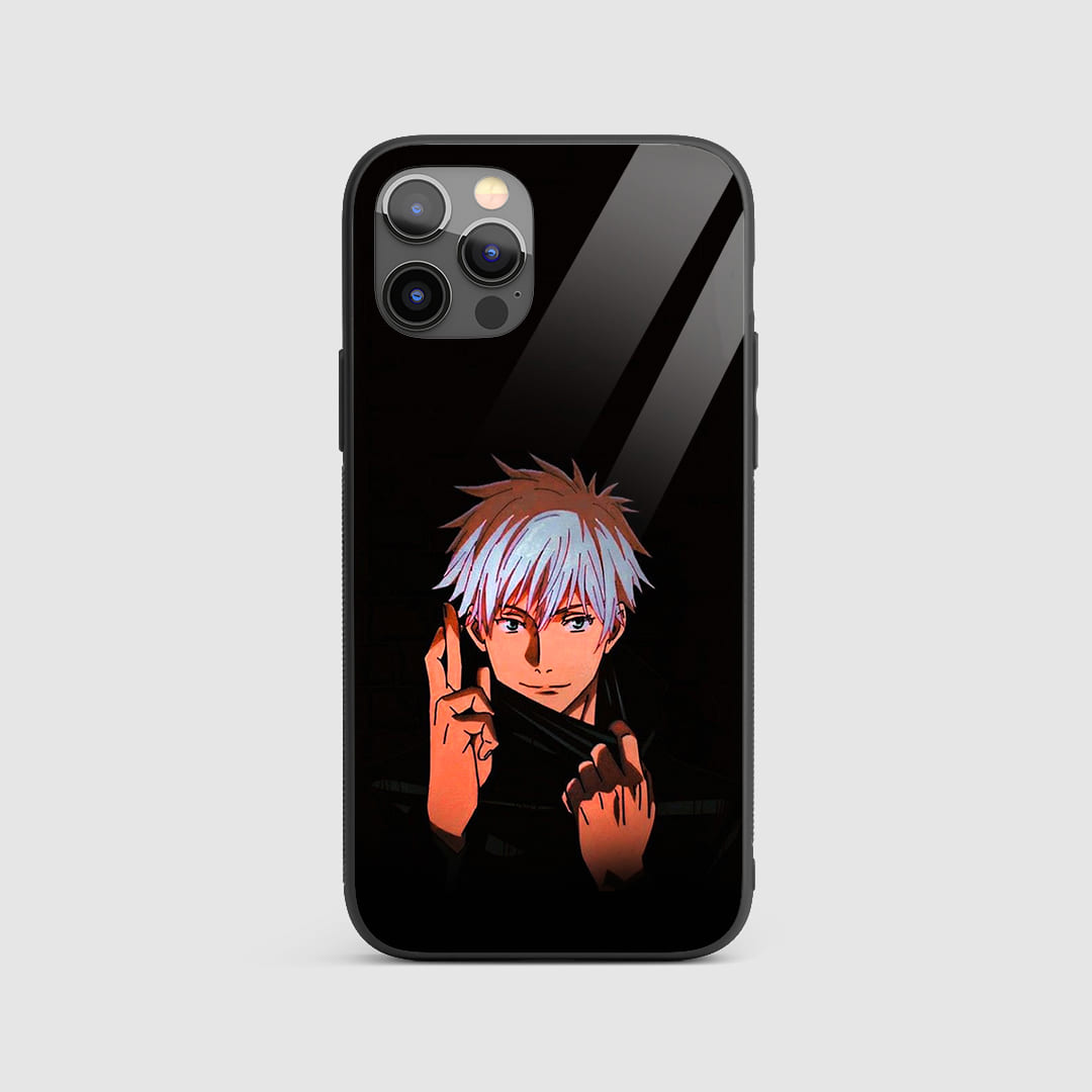 Satoru Minimalist Silicone Armored Phone Case with a sleek, understated design of Satoru Gojo.