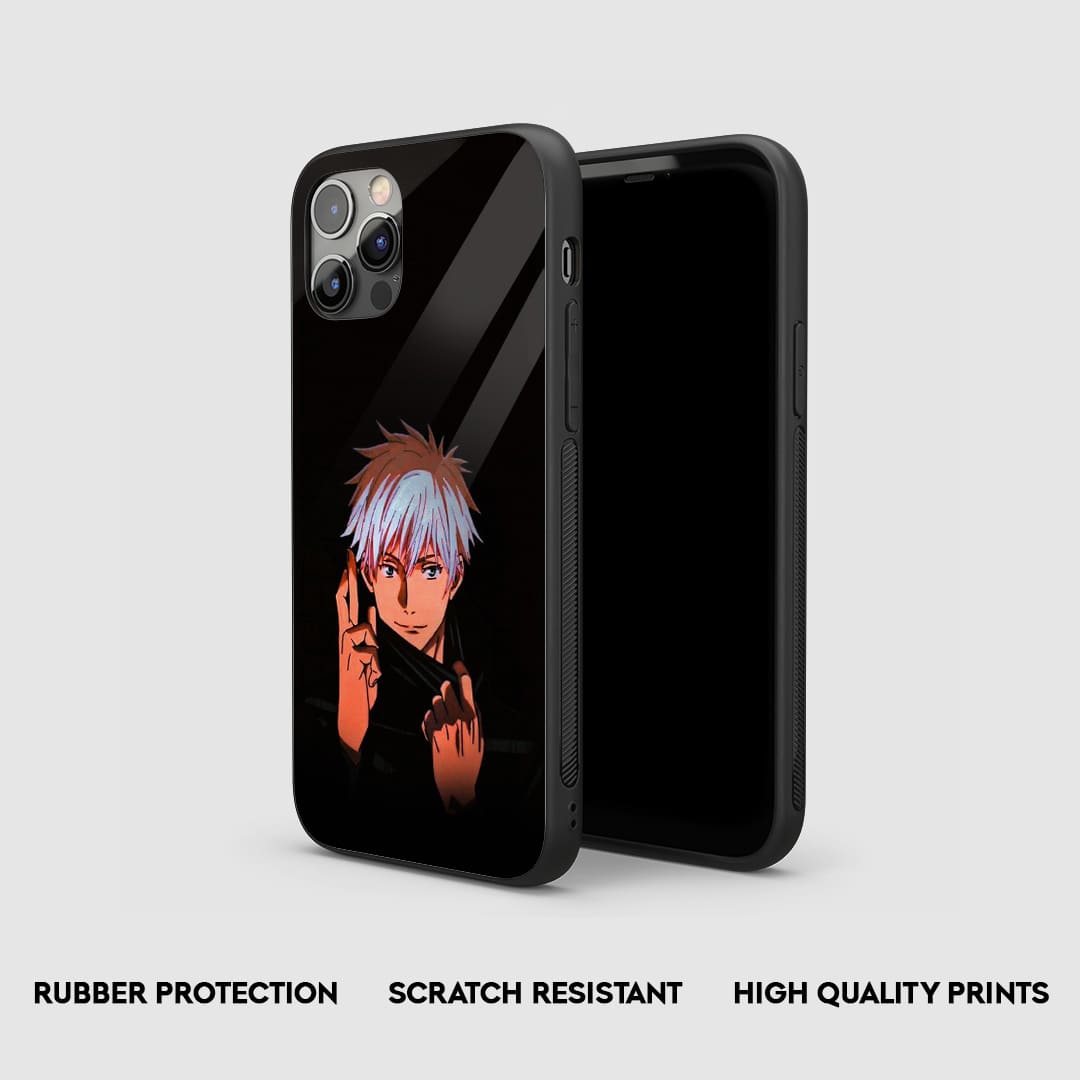 Side view of the Satoru Minimalist Armored Phone Case, highlighting its thick, protective silicone.