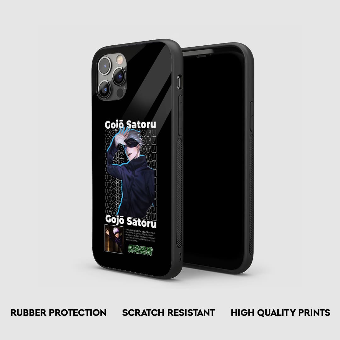 Side view of the Satoru Pattern Armored Phone Case, showcasing its thick, protective silicone.