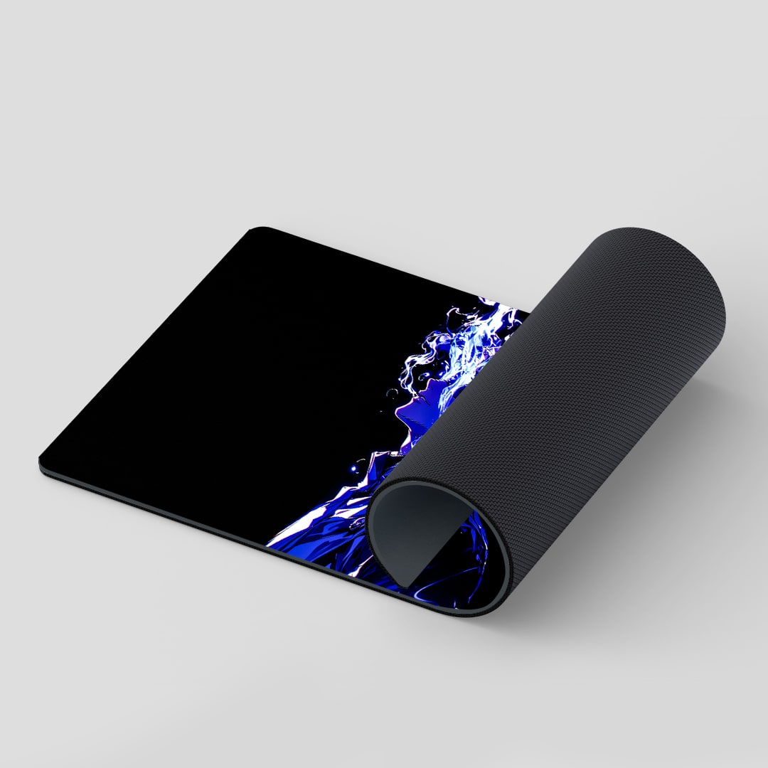 Smooth Satoru Gojo Smoke themed desk mat