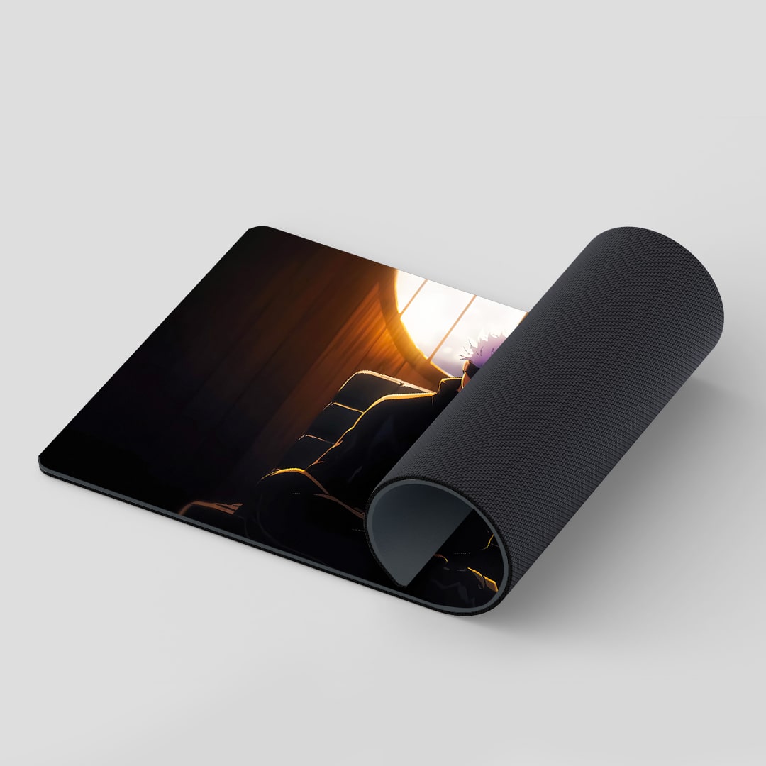 Smooth Satoru Gojo Sun themed desk mat