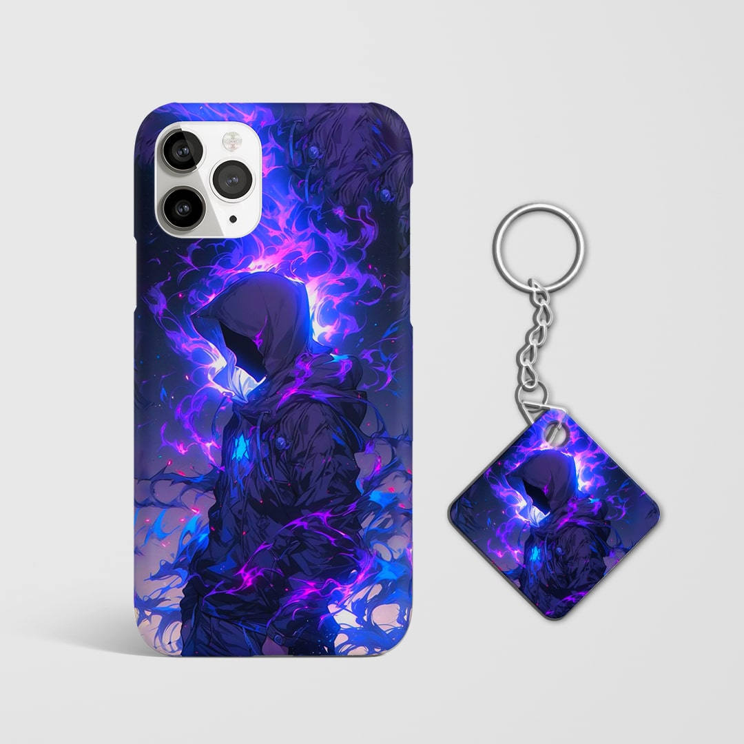 Solo Leveling dark-themed mobile case design with Keychain