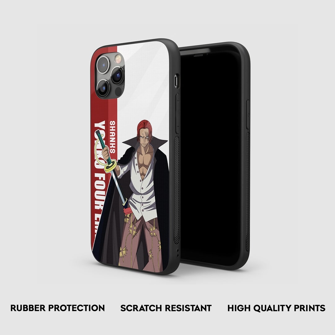 Side view of the Shanks Graphic Armored Phone Case, highlighting its thick, protective silicone.
